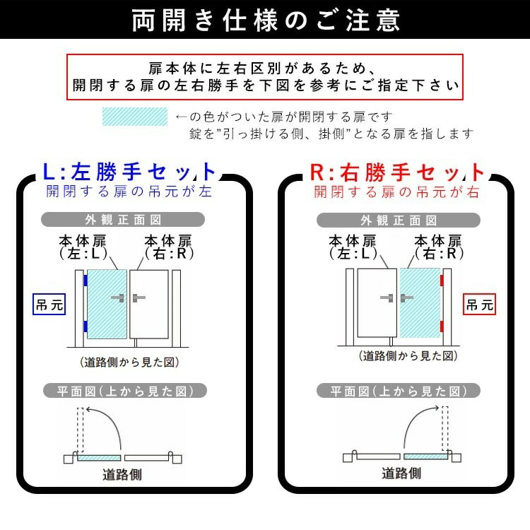 開き指定（両開き）