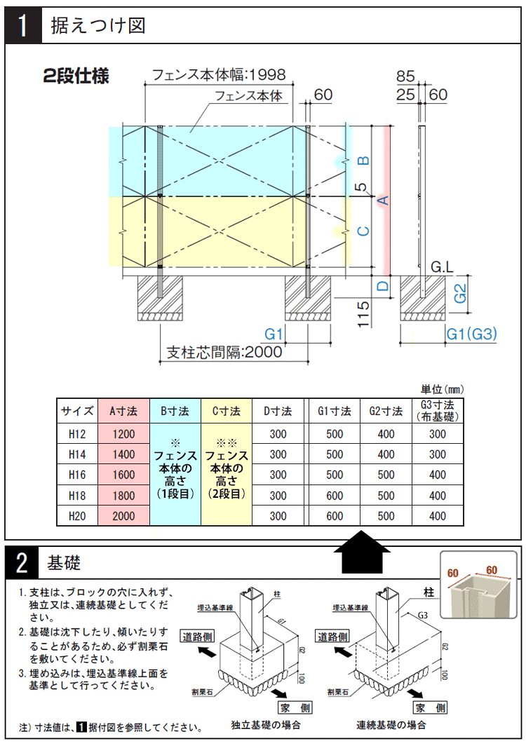 フェンス_寸法図1