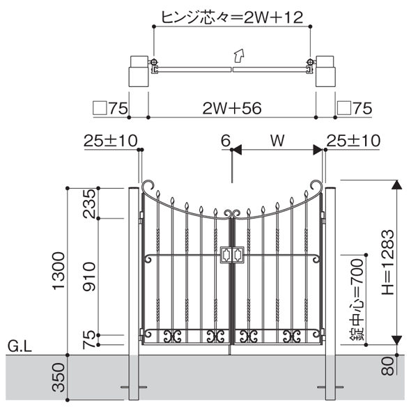 トラディシオン門扉寸法図(共通です)