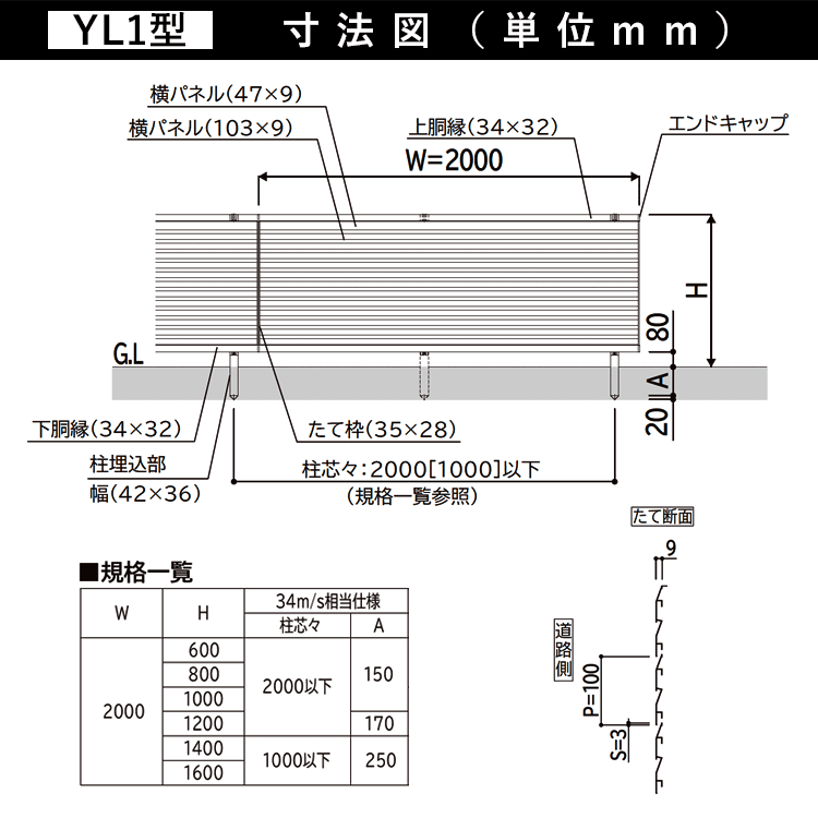 YKK AP フェンス 支柱 アルミ フェンス オプション アルミ支柱 YKK