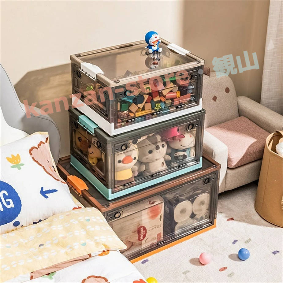 折りたたみコンテナ 5枚セット 5面開閉 5サイズ 1~3個組 収納ボックス 前開き 折りたたみ コンテナ