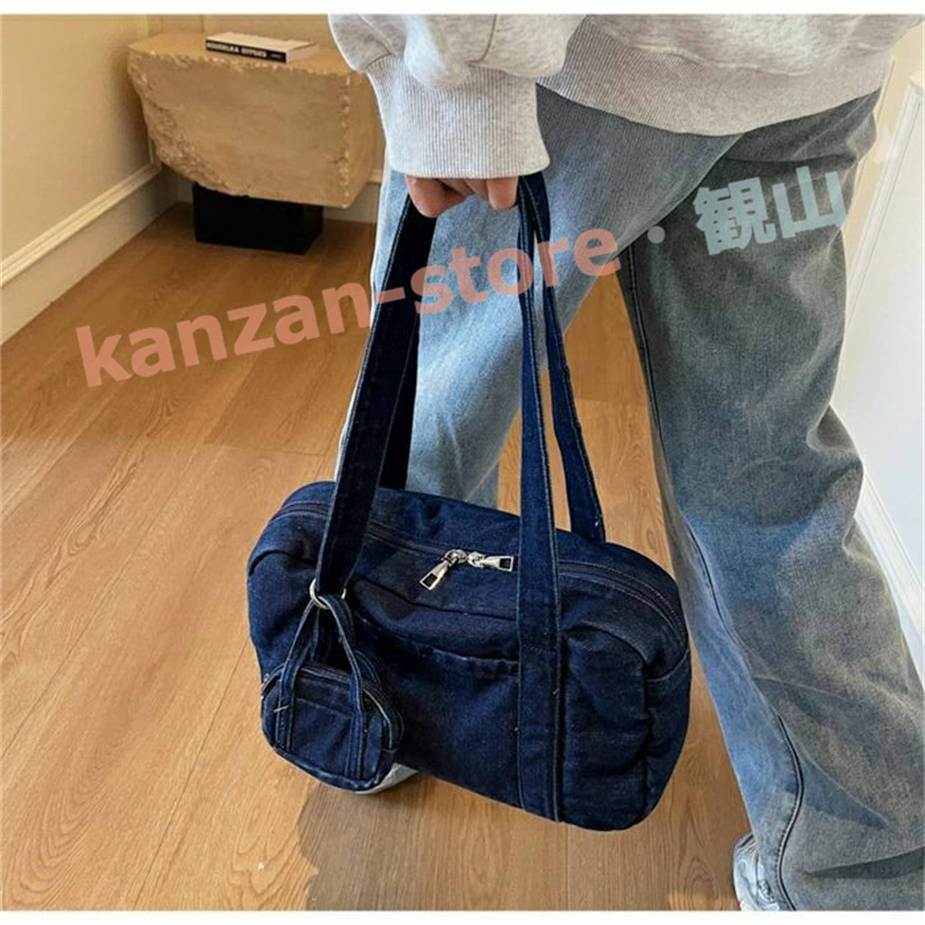 ショルダーバッグ デニム ボストンバッグ レディース肩掛けバッグ