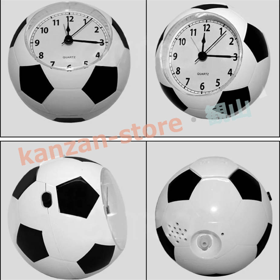 目覚まし時計 サッカーボール 子供部屋 大音量 置き時計 アナログ 時計