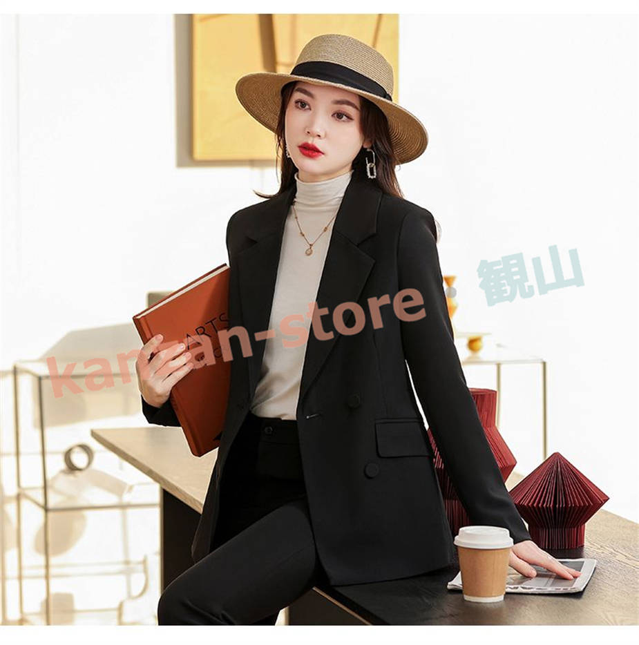 ポカポカ ザスーツカンパニー レディース セットアップ 2点まとめ買い 2点セットアップ ノーカラージャケット×パンツ（大きいサイズ