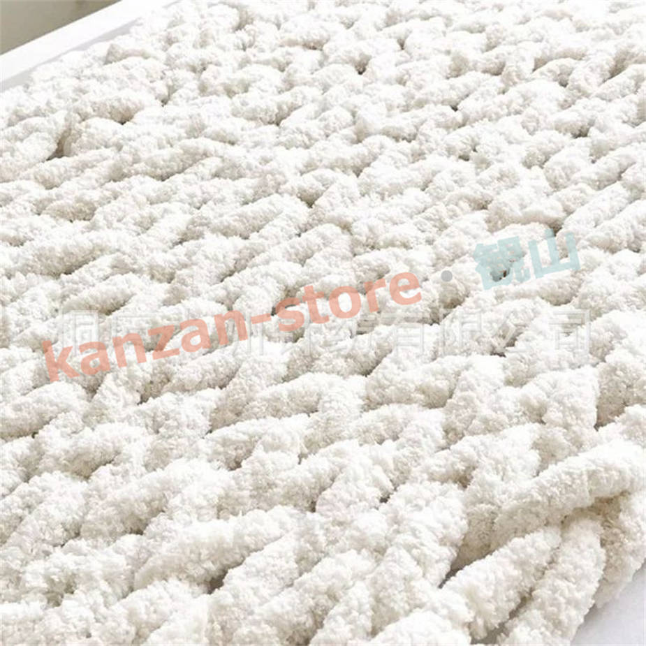 チャンキーニット 毛糸 編み物 寝具 ひざ掛け 100x100cm 100x120cm
