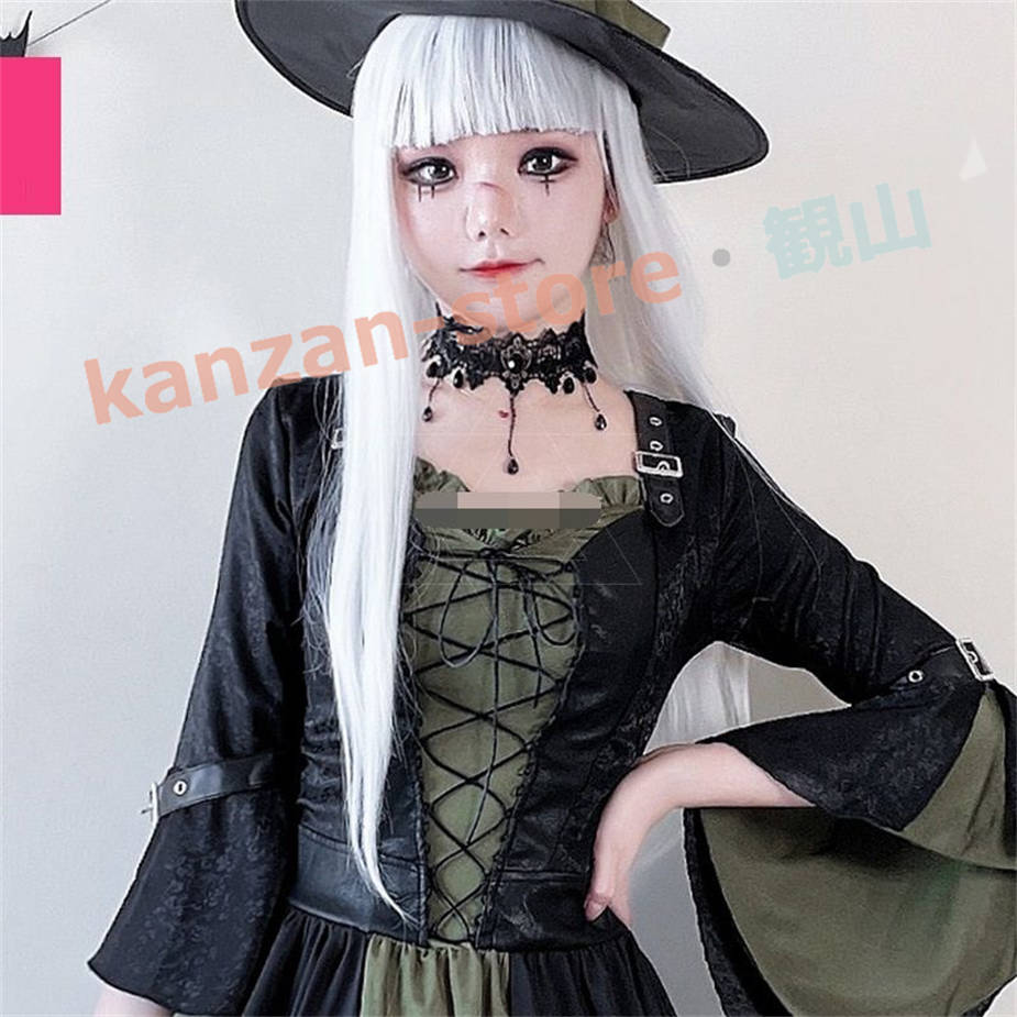 ウィッグ レディース ロング 白髪 ストレート コスプレ 簡単