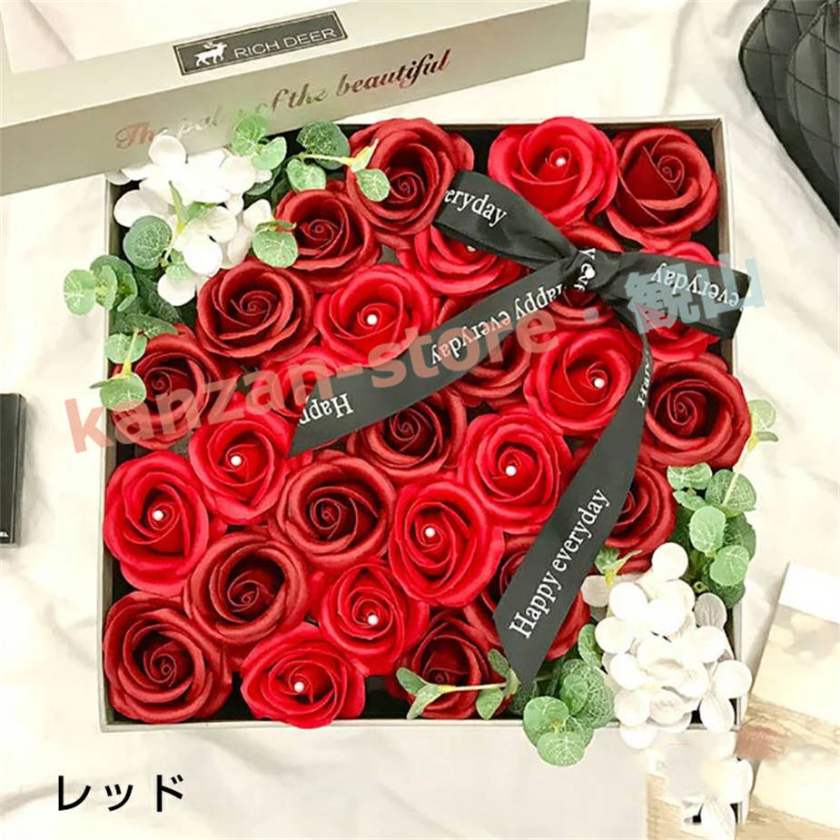 豪華ボックスフラワー ソープフラワー 造花 お花 ギフト フラワー