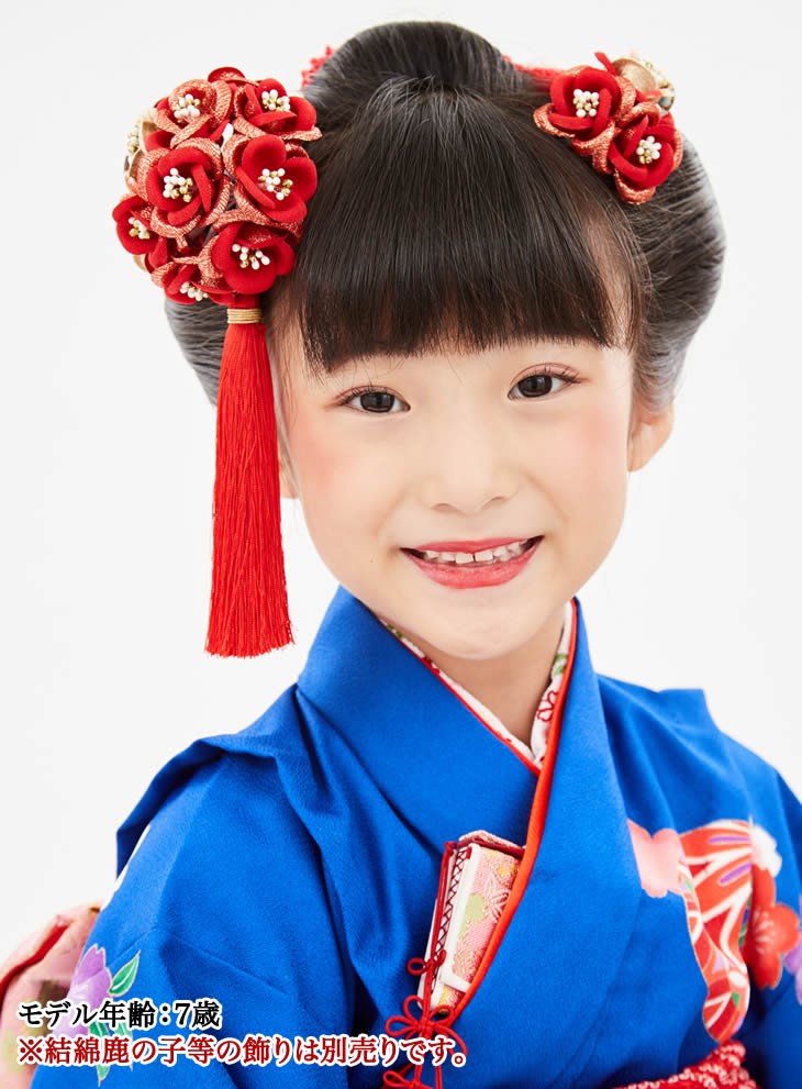 かんざし 髪飾り 七五三 髪飾り 7歳 赤 女の子 コーム 日本製 花てまり 房付き 薔薇 七歳 :220016r:成人式七五三かんざし 髪飾り本舗  通販 