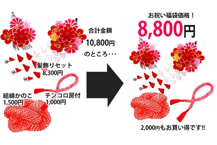 ちゅんこさま専用 七五三髪飾り7歳セット 3歳セット かのこセット 5-Dd-