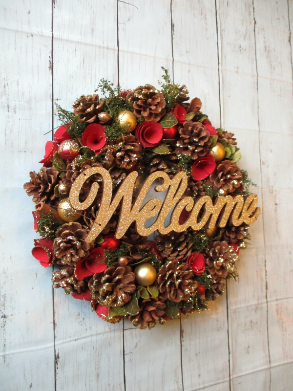 リース ウェルカムエクスプレス ナチュラルリース 直径約33cm