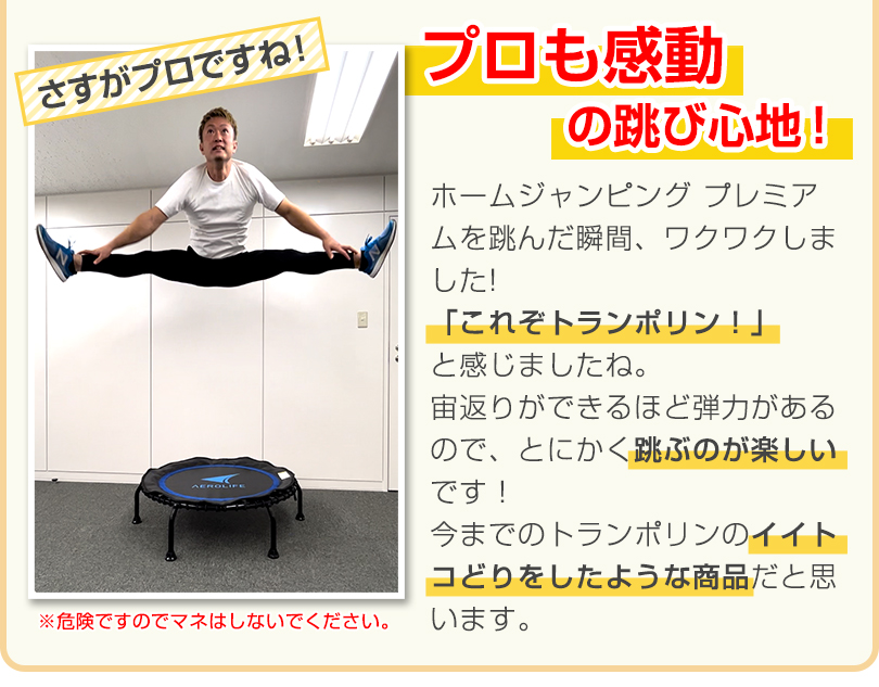 トランポリン dr-6800 １年保証 家庭用 子供 大人 エアロライフ ゴムチューブ 室内 静音 安全 有酸素運動 ホームジャンピングプレミアム | AEROLIFE | 06