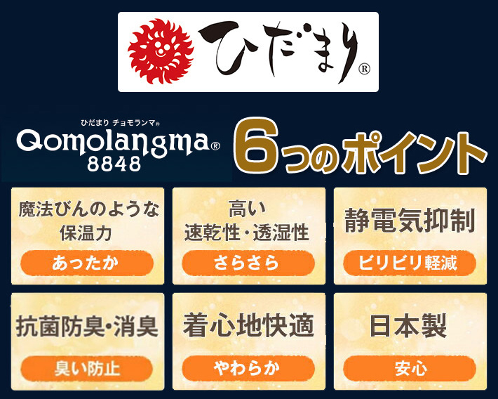 チョモランマ ひだまり 防寒肌着 紳士 丸首シャツ ヒートテック 紳士用