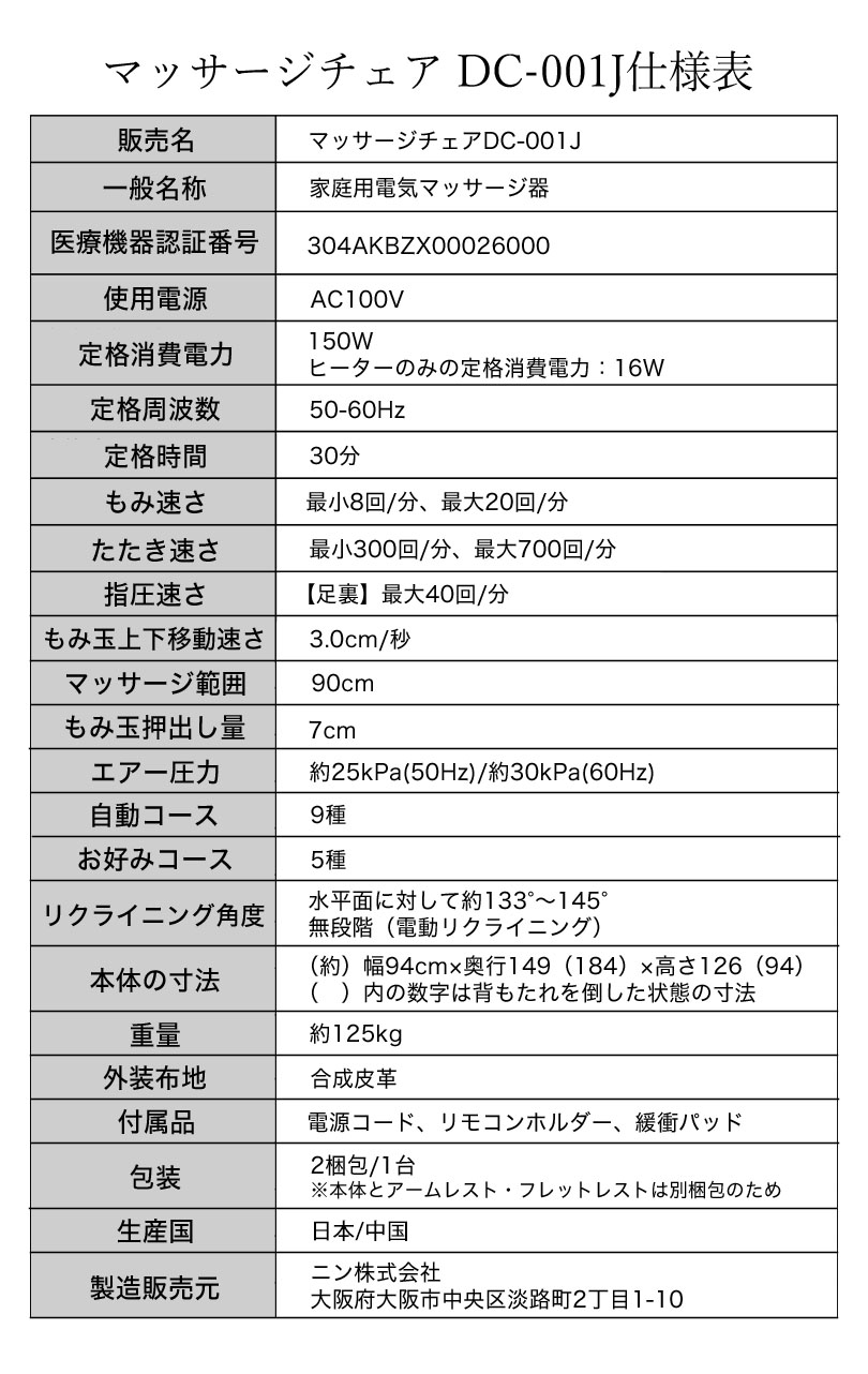 仕様表