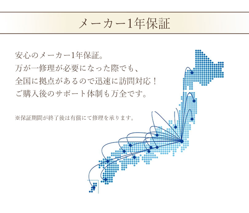 メーカー1年保証