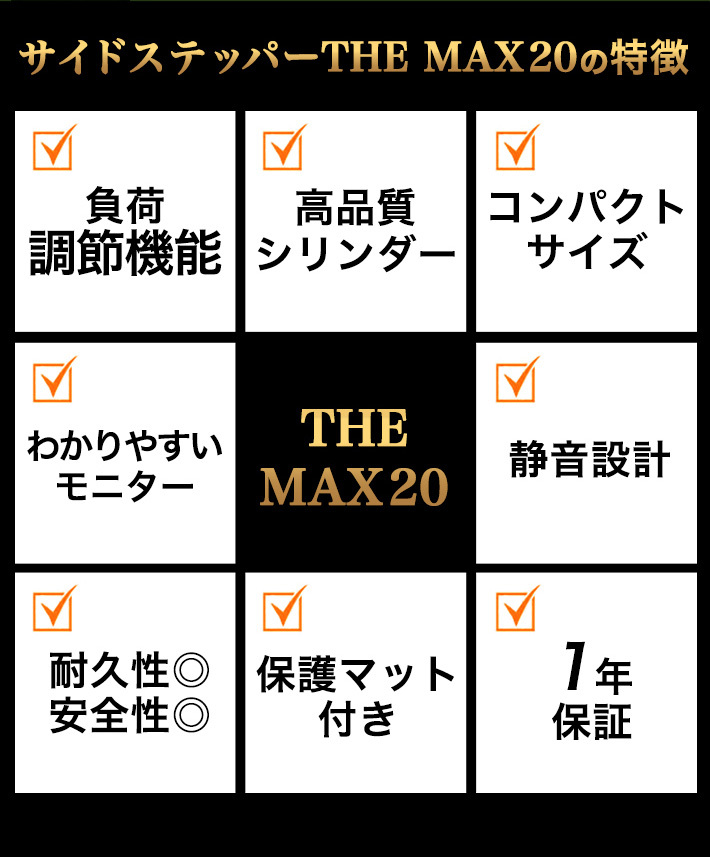 サイドステッパーTHE MAX20の特徴