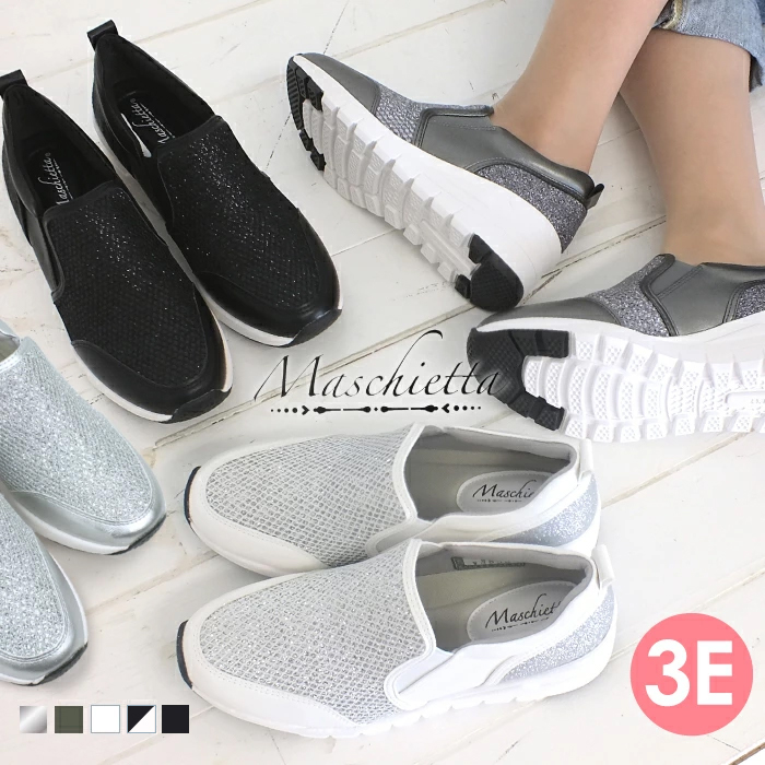 maschietta マスチェッタ スリッポン スニーカー グリッター 厚底