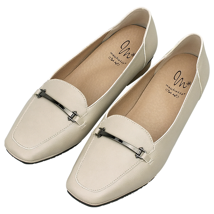 美品HPS ホワイトレザーウィングチップローファー maschietta マスチェッタ ローファー ビットローファー パンプス 3E