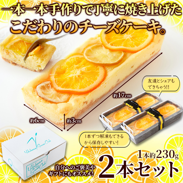 レモン＆オレンジプレミアムチーズケーキ2本セット 柑橘