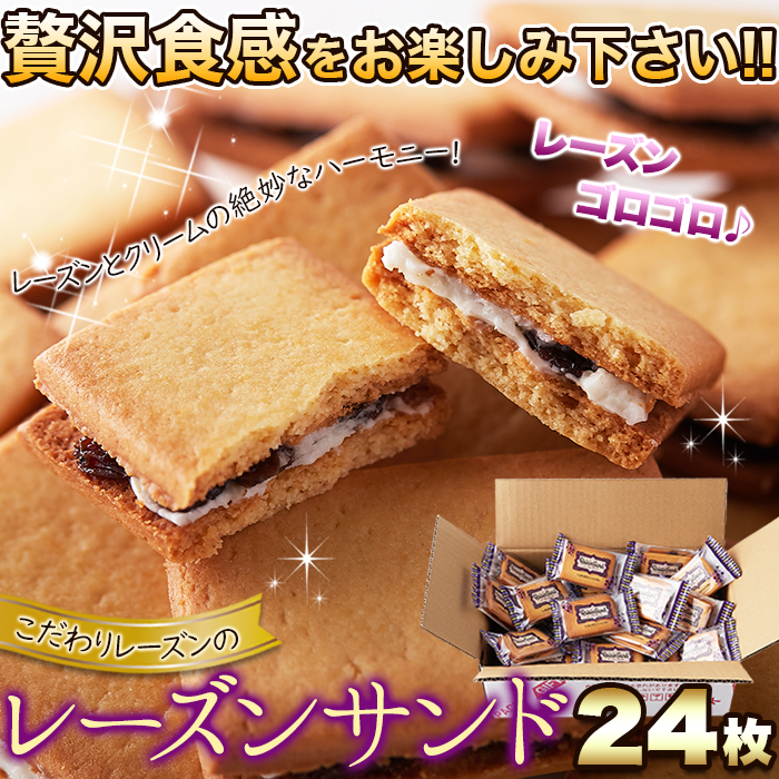 レーズンサンド 24個 洋菓子 焼き菓子 ラムレーズン クリーム 大容量