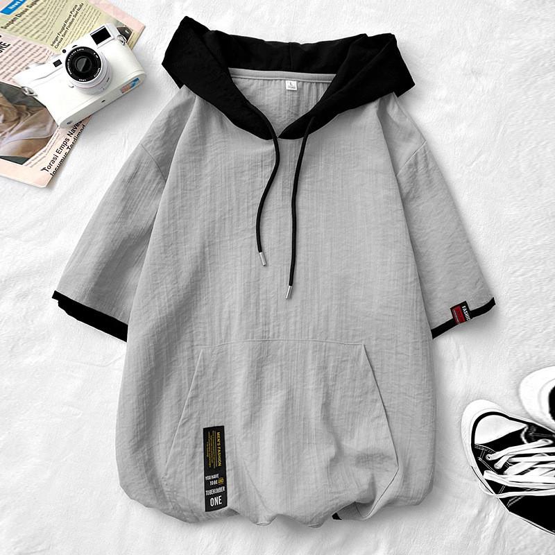 半袖パーカー パーカー メンズ 半袖 夏用 薄手 ゆったり 重ね着 レイヤード 半袖 Tシャツ 春 夏 春服 スポーツ プルオーバー 大きいサイズ | ブランド登録なし | 03