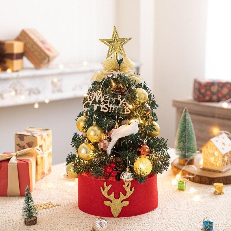 クリスマスツリー ミニ 飾り 卓上 飾り星 飾り充電式 オーナメン 飾りモール 手作り 45cm 電池式 LEDライト付き クリスマス装飾 おしゃれ｜karaful-st｜02