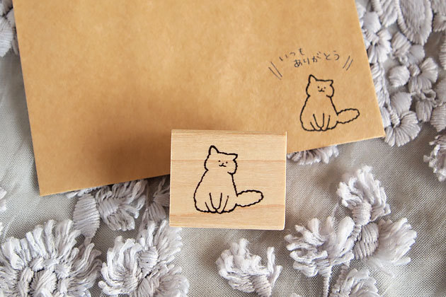 消しゴムはんこNo.308 キラキラ星とねこ 消しゴムはんこNo.308 キラキラ星とねこ
