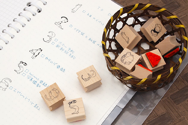 消しゴムはんこ ラバースタンプ 和田真由子 ねこ数字 全9種類 からふる