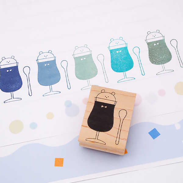消しゴムはんこ ラバースタンプ 消しゴムスタンプ mizutama アイス