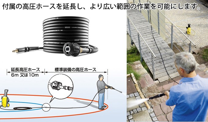 ケルヒャー 高圧洗浄機用アクセサリー 延長高圧ホース10m（クイック