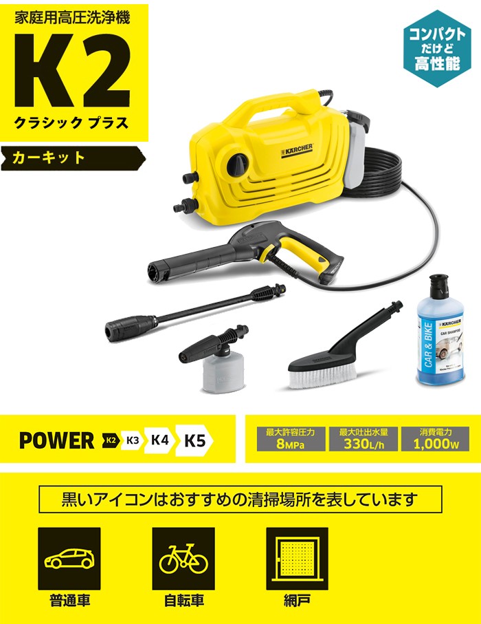 K 2 クラシック プラス カーキット【A】 : 1600-9770 : ケルヒャー 