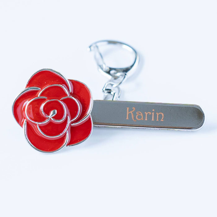 バッグクリップ　キークリップ　クリップ　就職祝い　入学祝い　誕生日　プレゼント　ギフト　名入れ バッグクリップ ローズモチーフ 箱入り UL | 名入れギフトKARIN | 02