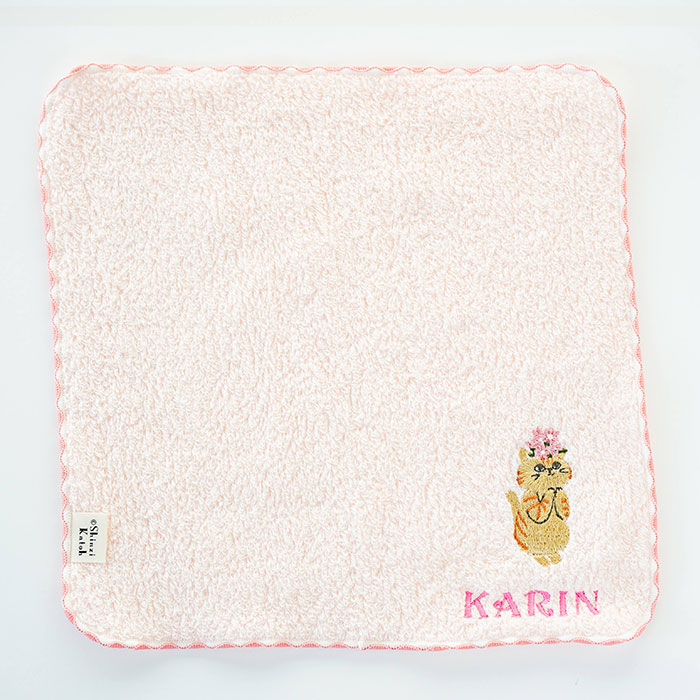 名入れ ハンカチ　ハンカチタオル　プレゼント ギフト　記念品　名入れ刺繍ハンカチ ねこ柄 ステッチライク shinzi katoh シンジカトウ 泉州タオルハンカチ | 名入れギフトKARIN | 02