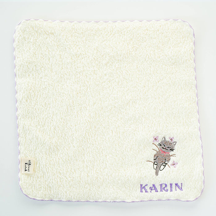 名入れ ハンカチ　ハンカチタオル　プレゼント ギフト　記念品　名入れ刺繍ハンカチ ねこ柄 ステッチライク shinzi katoh シンジカトウ 泉州タオルハンカチ | 名入れギフトKARIN | 01