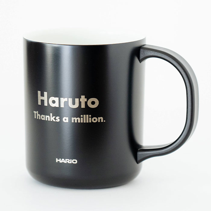名入れ　マグカップ　保温　保冷　蓋付　ステンレス　誕生日　プレゼント　名入れ 保温マグ HARIO セラミックコーティング 真空二重 保温 マグカップ 350 laser | 名入れギフトKARIN | 02