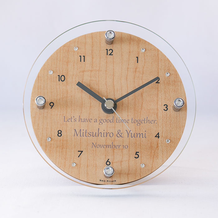 時計　置時計　掛け時計　名入れ　プレゼント　ギフト　ディアモント 名入れ 置き時計 UV　結婚祝い　誕生日　周年祝い | 名入れギフトKARIN | 01