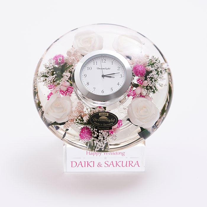 花時計　置き時計　時計　名入れ　プレゼント　ギフト　名入れ ドリームクロックプレミアム 花時計 全5色 UV　結婚祝い　長寿祝い | 名入れギフトKARIN | 03