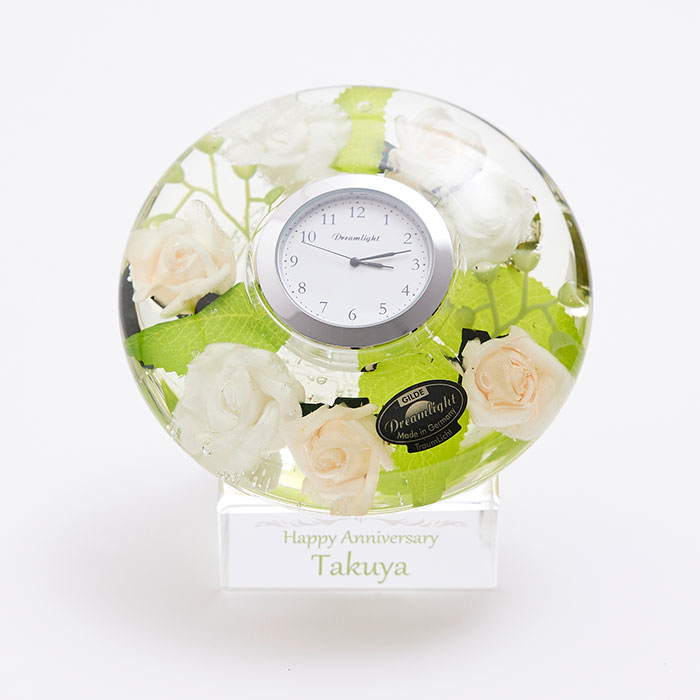 花時計　置き時計　時計　名入れ　プレゼント　ギフト　名入れ ドリームクロックプレミアム 花時計 全5色 UV　結婚祝い　長寿祝い | 名入れギフトKARIN | 02