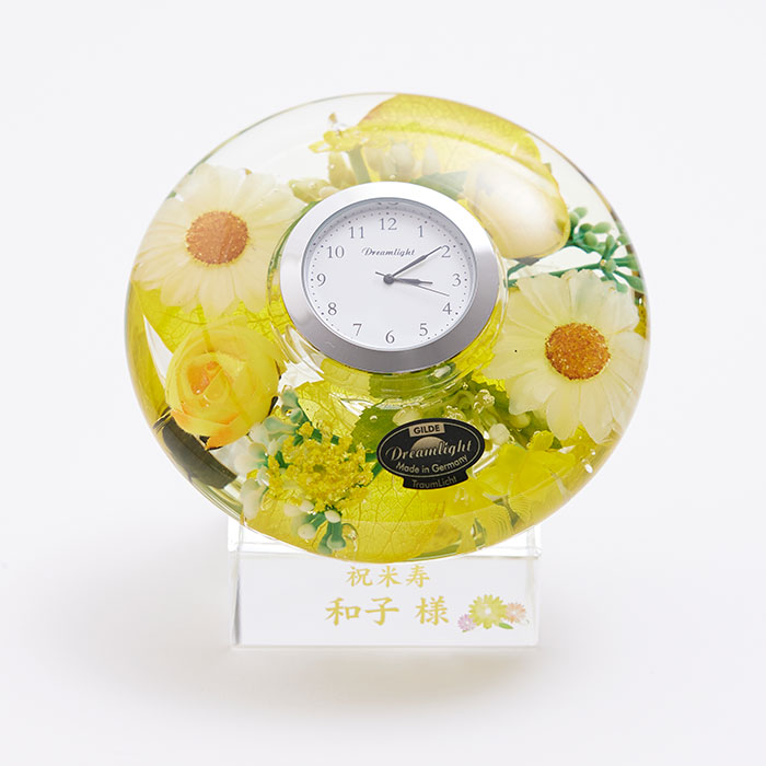 花時計　置き時計　時計　名入れ　プレゼント　ギフト　名入れ ドリームクロックプレミアム 花時計 全5色 UV　結婚祝い　長寿祝い | 名入れギフトKARIN | 04