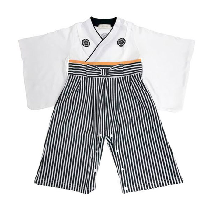 名入れ プレゼント ギフト　ロンパース　はかま　出産祝い　記念品　お食い初め に 名入れ刺繍入り はかまロンパース 男の子 | Aenak | 01