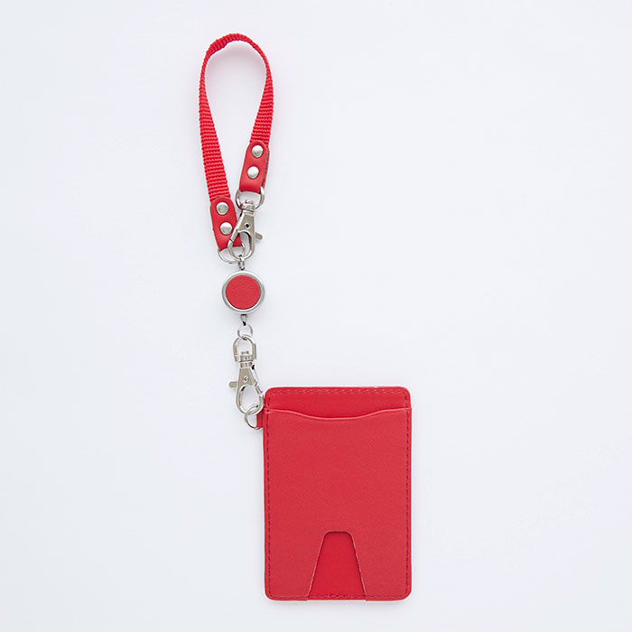 パスケース　ケース　定期入れ　キーホルダー　入学祝い　誕生日　プレゼント　ギフト　名入れパスケース＆リールキーホルダー  レザー カラフル Laser | 名入れギフトKARIN | 01