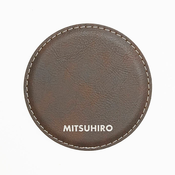 コースター　レザー　誕生日プレゼント　父の日　プレゼント　ギフト　名入れコースター レザー調 NOMI Laser | 名入れギフトKARIN | 03