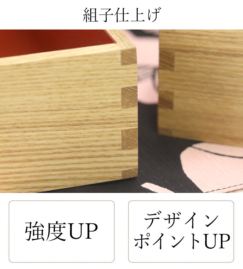 重箱 日本製 国産 木製 重箱 3段 三段 6寸 5〜6人用 18cm 間仕切り３つ 