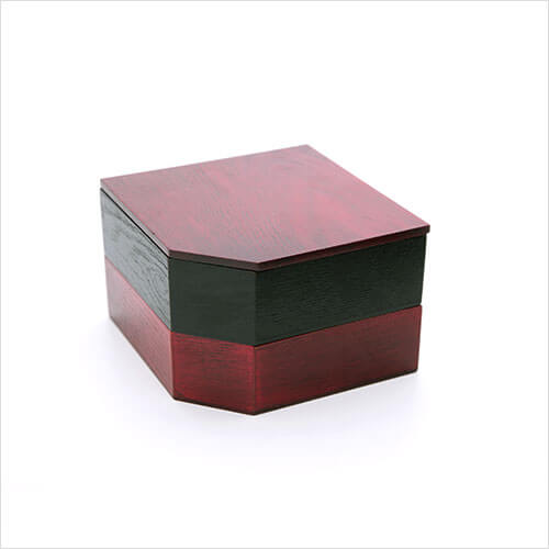 重箱 2段 二段 隅切 赤黒オードブル重 食器 木製 木 弁当箱 送料無料 