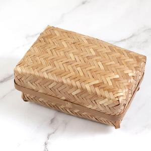 弁当箱 すす竹アジロ編み(小) ランチボックス おにぎり 竹製 かごおしゃれ サンドイッチ おにぎり 竹編み かるい ピクニック