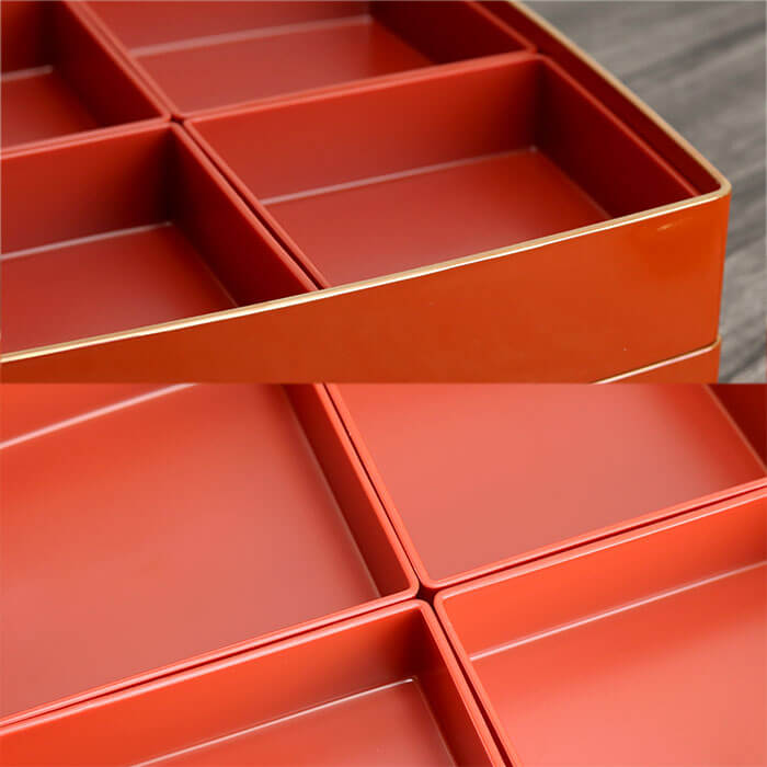 重箱 二段 日本製 国産 お重 8.0 胴張 オードブル 箔工芸 花鳥 中子4個