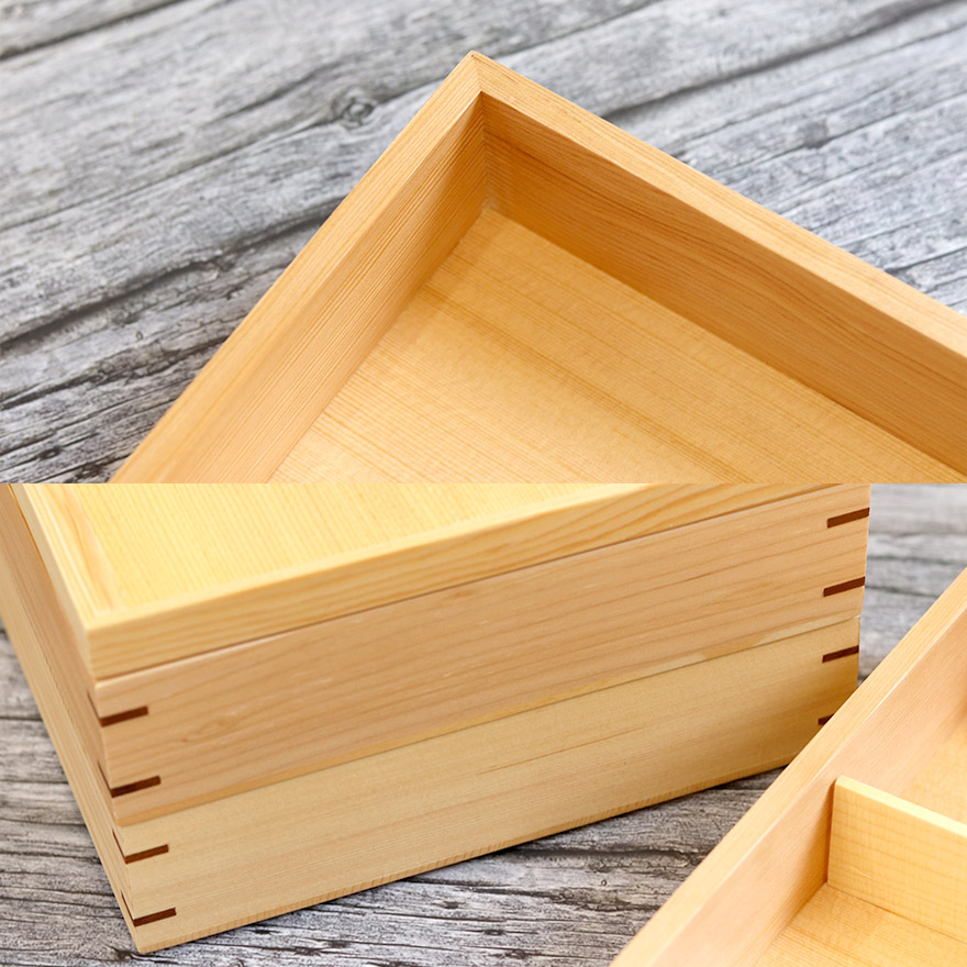 食洗機対応 重箱 おしゃれ 木製 3段 ナチュラル 仕切り付き 6.5寸 5〜6