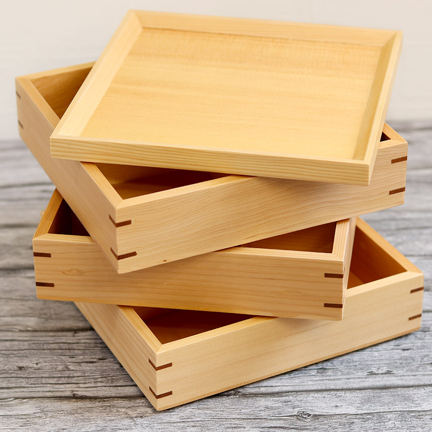 食洗機対応 重箱 おしゃれ 木製 3段 ナチュラル 仕切り付き 6.5寸 5〜6