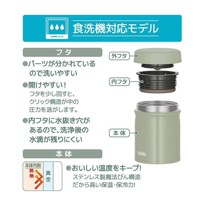 サーモス 真空断熱 スープジャー 400ml JEB-400 食洗機対応 箱入り ねこデザイン くすみカラー アースカラー 送料無料 | THERMOS | 09