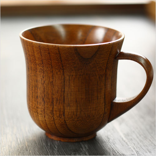 木のコップ 木目マグカップ 羽反 9cm 訳あり アウトレット : 曲げ