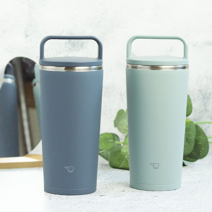 象印 ステンレス キャリー タンブラー 300ml 持ち運び 保温 保冷 蓋付き 持ち手付き おしゃれ かわいい アースカラー くすみカラー